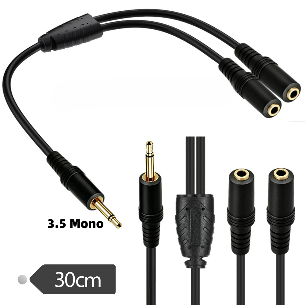 3.5mm TS 모노 남성-듀얼 3.5mm 모노 여성  - Earphone Splitter Jack 리뷰 및 가격